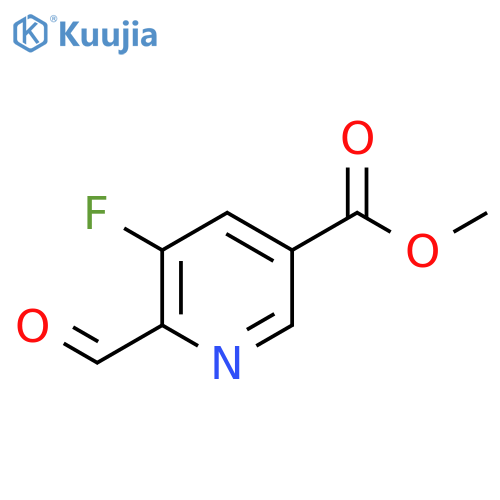 3-Pyridinecarboxylic acid, 5-fluoro-6-formyl-, methyl ester structure