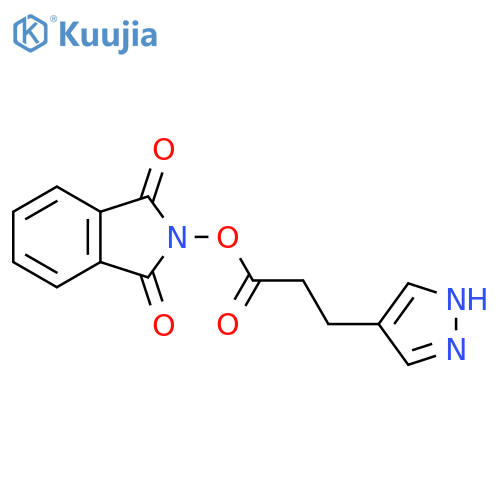 1,3-dioxo-2,3-dihydro-1H-isoindol-2-yl 3-(1H-pyrazol-4-yl)propanoate structure