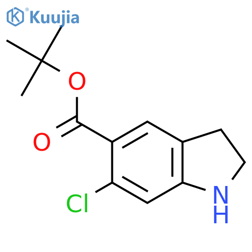 Tert-butyl 6-chloro-2,3-dihydro-1H-indole-5-carboxylate structure