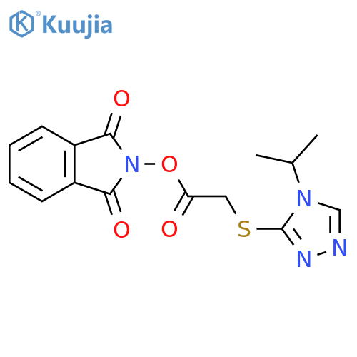 1,3-dioxo-2,3-dihydro-1H-isoindol-2-yl 2-{[4-(propan-2-yl)-4H-1,2,4-triazol-3-yl]sulfanyl}acetate structure