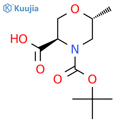 4-(tert-butoxy)carbonyl-6-methylmorpholine-3-carboxylic acid structure