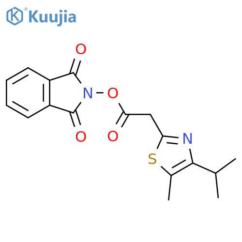 1,3-dioxo-2,3-dihydro-1H-isoindol-2-yl 2-[5-methyl-4-(propan-2-yl)-1,3-thiazol-2-yl]acetate structure