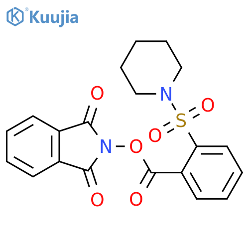 1,3-dioxo-2,3-dihydro-1H-isoindol-2-yl 2-(piperidine-1-sulfonyl)benzoate structure