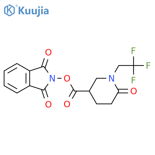 1,3-dioxo-2,3-dihydro-1H-isoindol-2-yl 6-oxo-1-(2,2,2-trifluoroethyl)piperidine-3-carboxylate structure