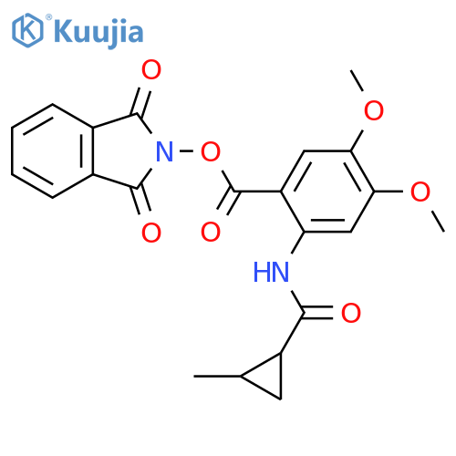 1,3-dioxo-2,3-dihydro-1H-isoindol-2-yl 4,5-dimethoxy-2-(2-methylcyclopropaneamido)benzoate structure