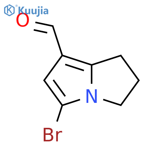 3-Bromo-6,7-dihydro-5H-pyrrolizine-1-carbaldehyde structure