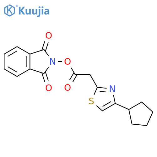1,3-dioxo-2,3-dihydro-1H-isoindol-2-yl 2-(4-cyclopentyl-1,3-thiazol-2-yl)acetate structure