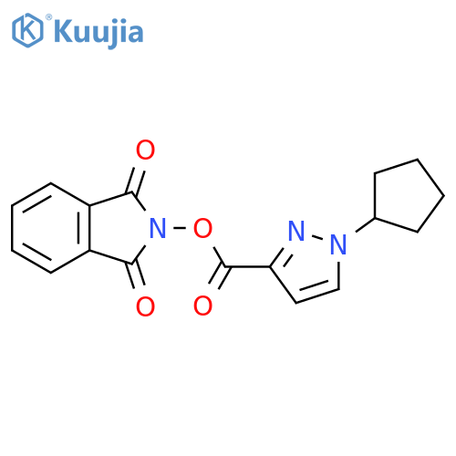 1,3-dioxo-2,3-dihydro-1H-isoindol-2-yl 1-cyclopentyl-1H-pyrazole-3-carboxylate structure