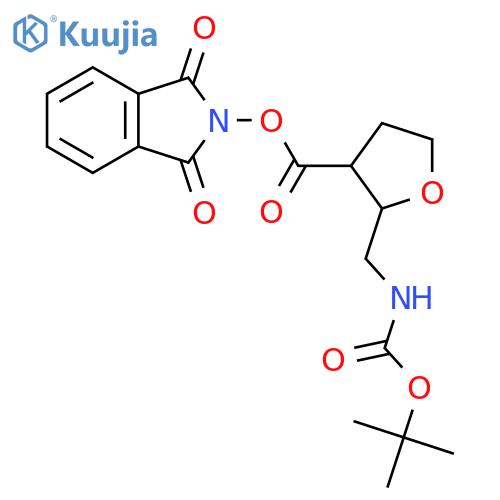 1,3-dioxo-2,3-dihydro-1H-isoindol-2-yl 2-({[(tert-butoxy)carbonyl]amino}methyl)oxolane-3-carboxylate structure