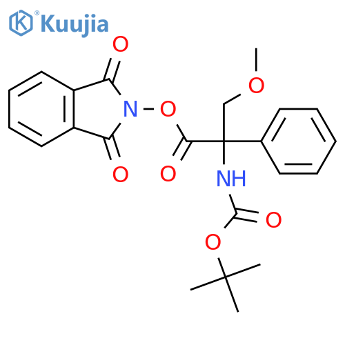 1,3-dioxo-2,3-dihydro-1H-isoindol-2-yl 2-{[(tert-butoxy)carbonyl]amino}-3-methoxy-2-phenylpropanoate structure