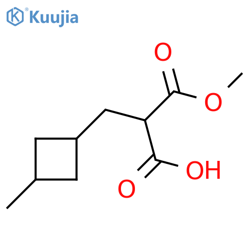 3-Methoxy-2-[(3-methylcyclobutyl)methyl]-3-oxopropanoic acid structure