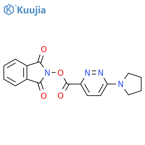 1,3-dioxo-2,3-dihydro-1H-isoindol-2-yl 6-(pyrrolidin-1-yl)pyridazine-3-carboxylate structure