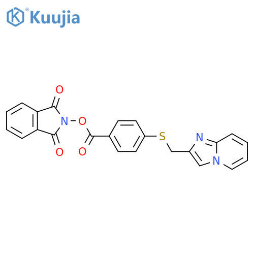 1,3-dioxo-2,3-dihydro-1H-isoindol-2-yl 4-[({imidazo[1,2-a]pyridin-2-yl}methyl)sulfanyl]benzoate structure