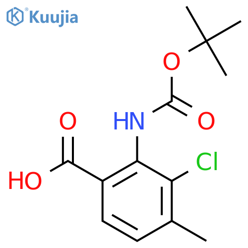 2-{[(Tert-butoxy)carbonyl]amino}-3-chloro-4-methylbenzoic acid structure