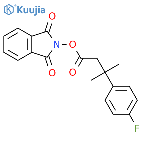 1,3-dioxo-2,3-dihydro-1H-isoindol-2-yl 3-(4-fluorophenyl)-3-methylbutanoate structure