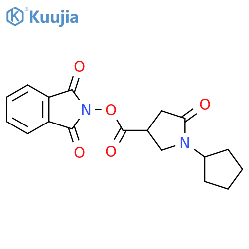 1,3-dioxo-2,3-dihydro-1H-isoindol-2-yl 1-cyclopentyl-5-oxopyrrolidine-3-carboxylate structure
