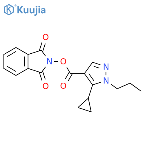1,3-dioxo-2,3-dihydro-1H-isoindol-2-yl 5-cyclopropyl-1-propyl-1H-pyrazole-4-carboxylate structure