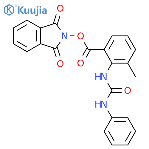 1,3-dioxo-2,3-dihydro-1H-isoindol-2-yl 3-methyl-2-[(phenylcarbamoyl)amino]benzoate structure