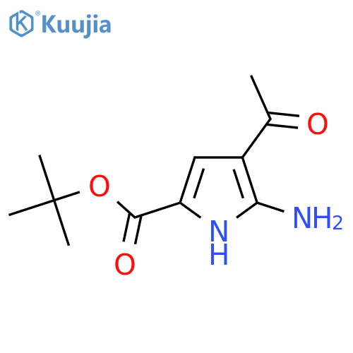 Tert-butyl 4-acetyl-5-amino-1H-pyrrole-2-carboxylate structure