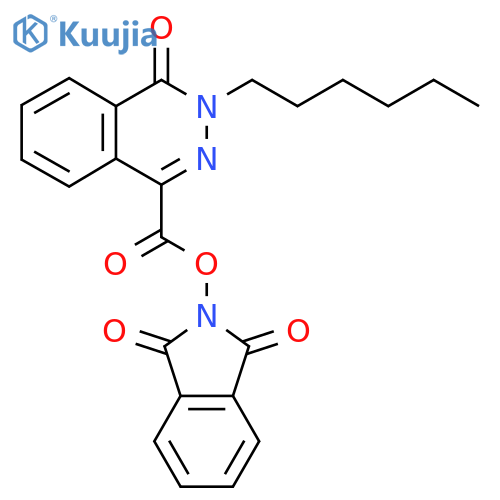1,3-dioxo-2,3-dihydro-1H-isoindol-2-yl 3-hexyl-4-oxo-3,4-dihydrophthalazine-1-carboxylate structure