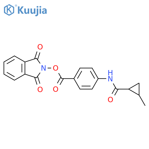 1,3-dioxo-2,3-dihydro-1H-isoindol-2-yl 4-(2-methylcyclopropaneamido)benzoate structure