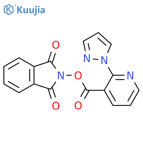 1,3-dioxo-2,3-dihydro-1H-isoindol-2-yl 2-(1H-pyrazol-1-yl)pyridine-3-carboxylate structure