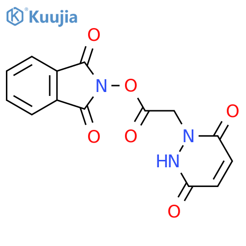 1,3-dioxo-2,3-dihydro-1H-isoindol-2-yl 2-(3,6-dioxo-1,2,3,6-tetrahydropyridazin-1-yl)acetate structure