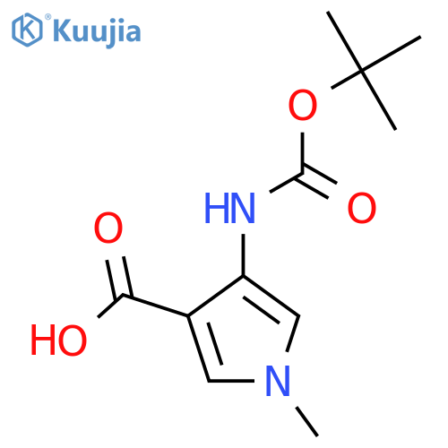 1-Methyl-4-[(2-methylpropan-2-yl)oxycarbonylamino]pyrrole-3-carboxylic acid structure
