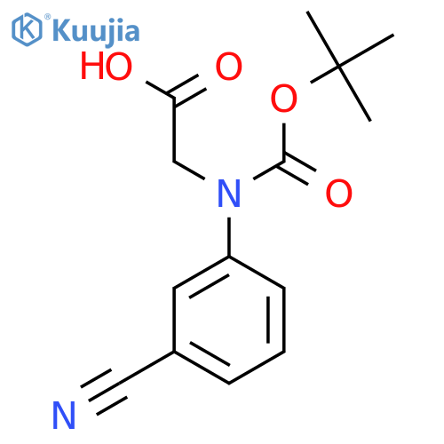 2-{[(Tert-butoxy)carbonyl](3-cyanophenyl)amino}acetic acid structure