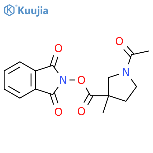 1,3-dioxo-2,3-dihydro-1H-isoindol-2-yl 1-acetyl-3-methylpyrrolidine-3-carboxylate structure