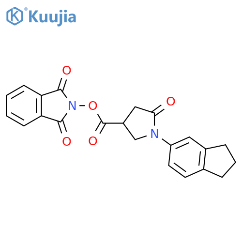 1,3-dioxo-2,3-dihydro-1H-isoindol-2-yl 1-(2,3-dihydro-1H-inden-5-yl)-5-oxopyrrolidine-3-carboxylate structure