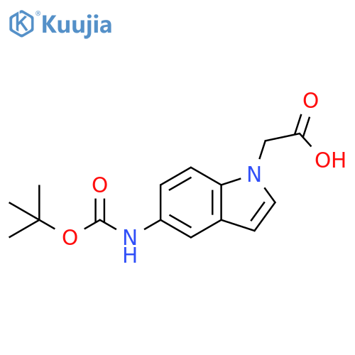 1H-Indole-1-acetic acid, 5-[[(1,1-dimethylethoxy)carbonyl]amino]- structure