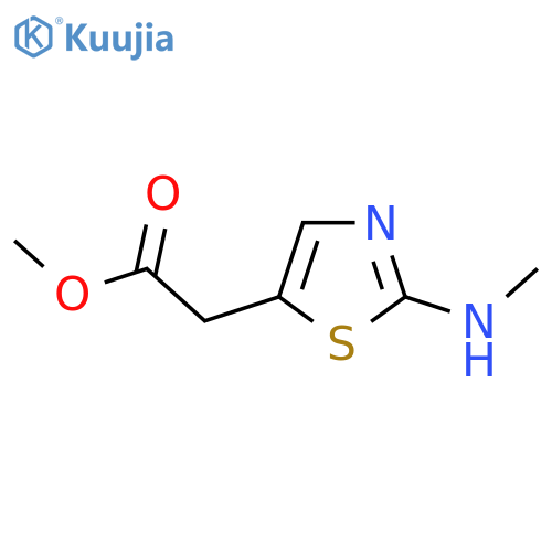 Methyl 2-[2-(methylamino)-1,3-thiazol-5-yl]acetate structure