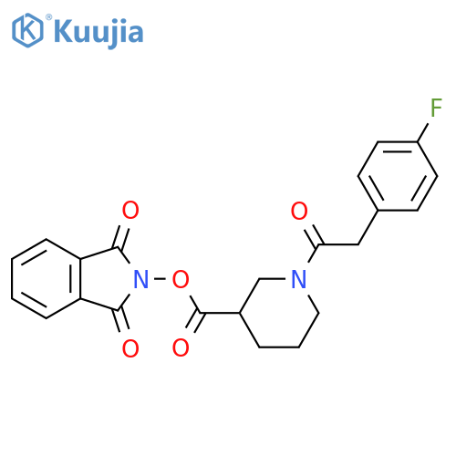 1,3-dioxo-2,3-dihydro-1H-isoindol-2-yl 1-[2-(4-fluorophenyl)acetyl]piperidine-3-carboxylate structure