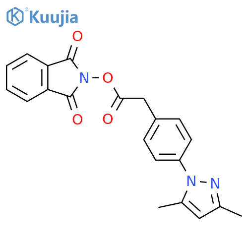 1,3-dioxo-2,3-dihydro-1H-isoindol-2-yl 2-[4-(3,5-dimethyl-1H-pyrazol-1-yl)phenyl]acetate structure