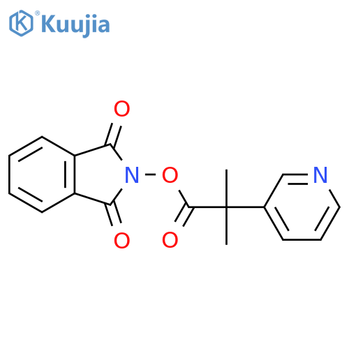 1,3-dioxo-2,3-dihydro-1H-isoindol-2-yl 2-methyl-2-(pyridin-3-yl)propanoate structure