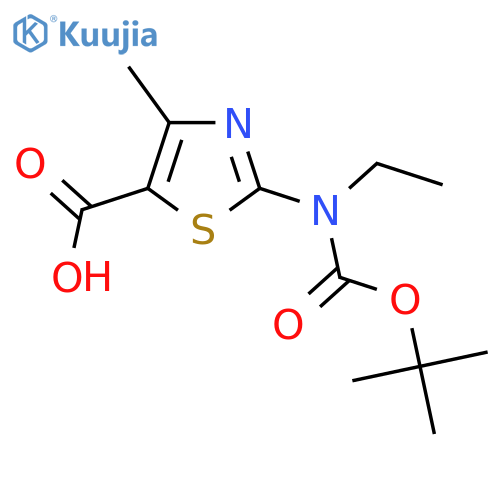 2-{[(Tert-butoxy)carbonyl](ethyl)amino}-4-methyl-1,3-thiazole-5-carboxylic acid structure
