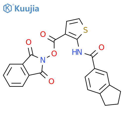 1,3-dioxo-2,3-dihydro-1H-isoindol-2-yl 2-(2,3-dihydro-1H-indene-5-amido)thiophene-3-carboxylate structure