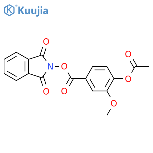 1,3-dioxo-2,3-dihydro-1H-isoindol-2-yl 4-(acetyloxy)-3-methoxybenzoate structure