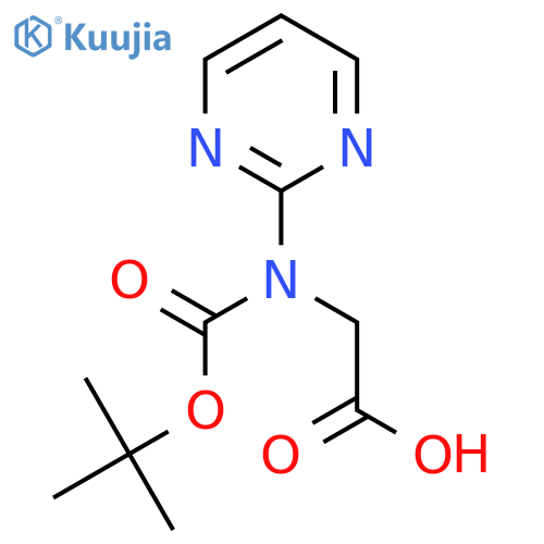 2-{[(Tert-butoxy)carbonyl](pyrimidin-2-yl)amino}acetic acid structure