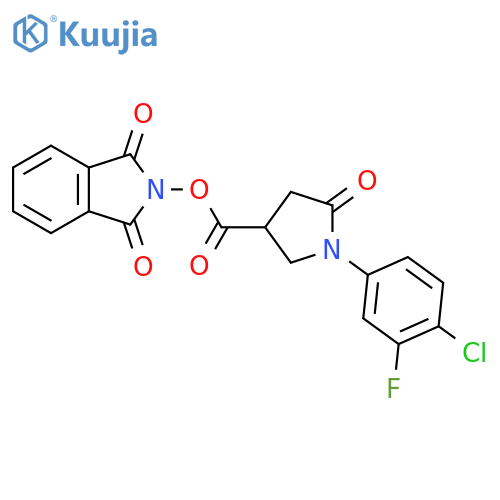 1,3-dioxo-2,3-dihydro-1H-isoindol-2-yl 1-(4-chloro-3-fluorophenyl)-5-oxopyrrolidine-3-carboxylate structure