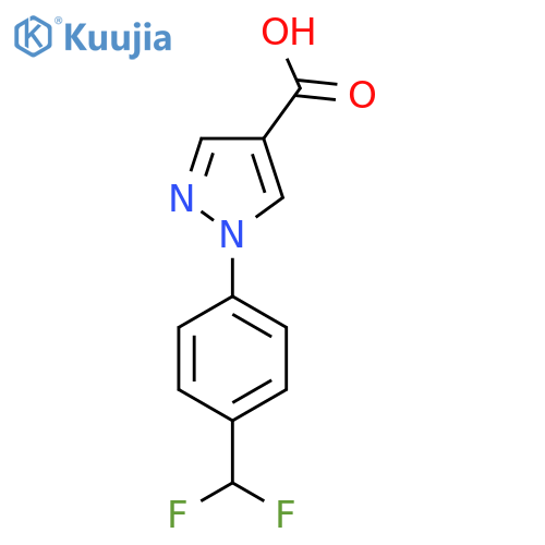 1-[4-(Difluoromethyl)phenyl]pyrazole-4-carboxylic acid structure