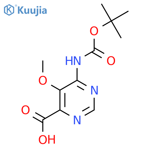 6-{[(Tert-butoxy)carbonyl]amino}-5-methoxypyrimidine-4-carboxylic acid structure