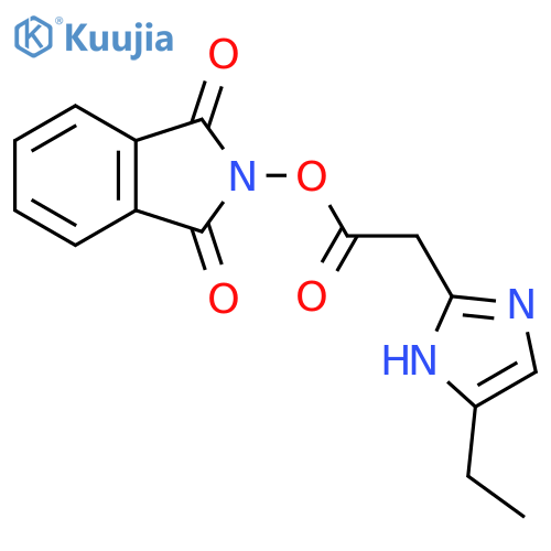 1,3-dioxo-2,3-dihydro-1H-isoindol-2-yl 2-(5-ethyl-1H-imidazol-2-yl)acetate structure