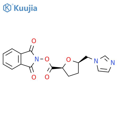 rac-1,3-dioxo-2,3-dihydro-1H-isoindol-2-yl (2R,5S)-5-[(1H-imidazol-1-yl)methyl]oxolane-2-carboxylate structure