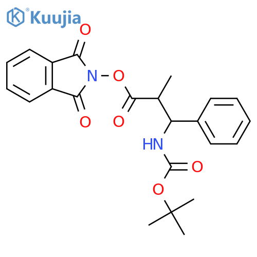 1,3-dioxo-2,3-dihydro-1H-isoindol-2-yl 3-{[(tert-butoxy)carbonyl]amino}-2-methyl-3-phenylpropanoate structure