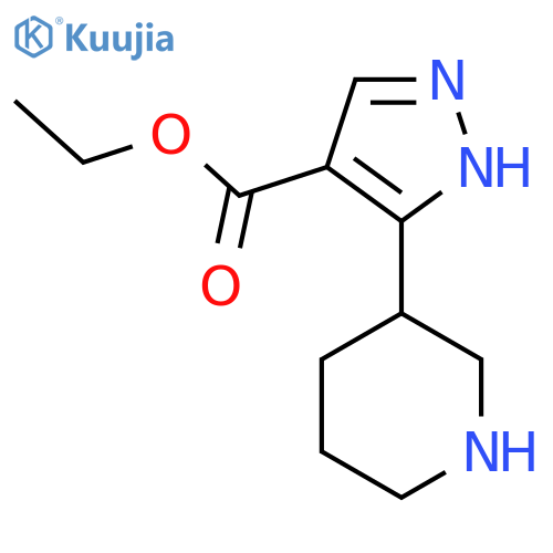 Ethyl 5-piperidin-3-yl-1H-pyrazole-4-carboxylate structure
