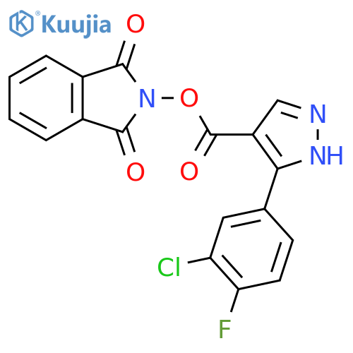 1,3-dioxo-2,3-dihydro-1H-isoindol-2-yl 3-(3-chloro-4-fluorophenyl)-1H-pyrazole-4-carboxylate structure