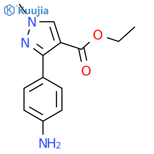 Ethyl 3-(4-aminophenyl)-1-methylpyrazole-4-carboxylate structure