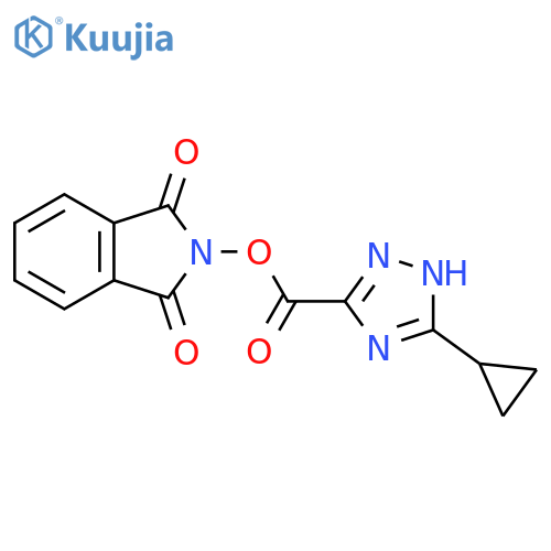 1,3-dioxo-2,3-dihydro-1H-isoindol-2-yl 3-cyclopropyl-1H-1,2,4-triazole-5-carboxylate structure